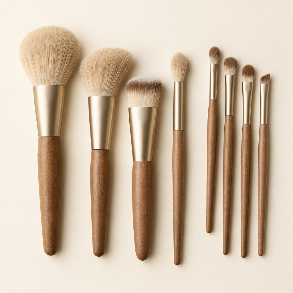 Natural Bristle Makeup Brush Set